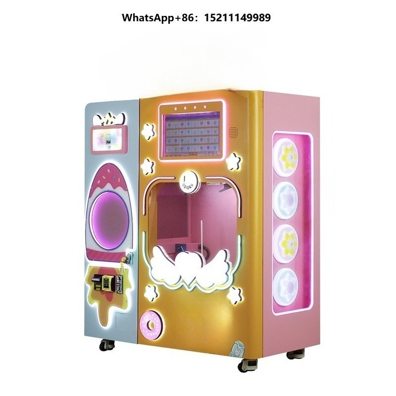 Candy Vending Machine - 132台の大型業務用全自動綿菓子販売機、4Gネットワーク対応、AC220V 50HZ、インテリジェント