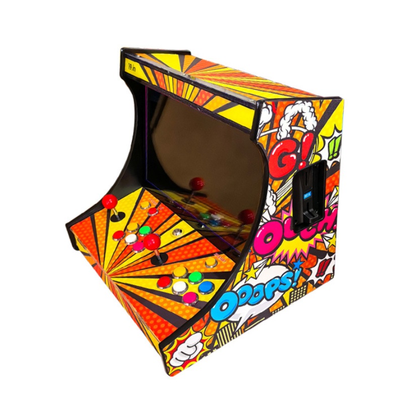 Arcade Game Cabinet - 19インチ液晶バートップ、2人用アーケードビデオゲーム機、SAGA PANDORA DX 26800 in 1、コインメカニズム付きジョイスティックボタンバートップ
