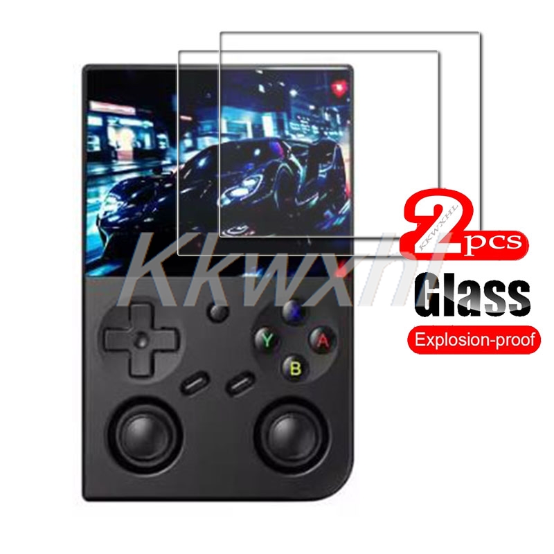 Pinball Machine - Anbernic RG35XXPRO携帯ゲーム機用強化ガラススクリーンプロテクター2枚、3.5インチ、RG35XX、RG 35XX PRO、9H HD対応