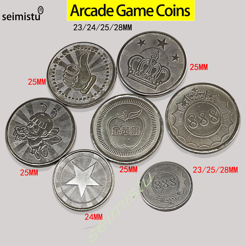 Boxing Machine Arcade - 100個 ステンレス製 23/24/25mm トークン クラウンデザイン アーケードコイン