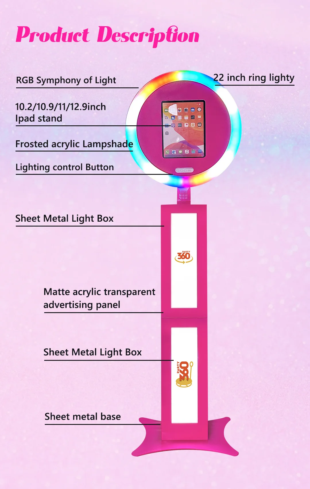 楕円形12.9インチiPadフォトブースシェルマシン、一眼レ - Photo Booth Machine のレビューと価格
