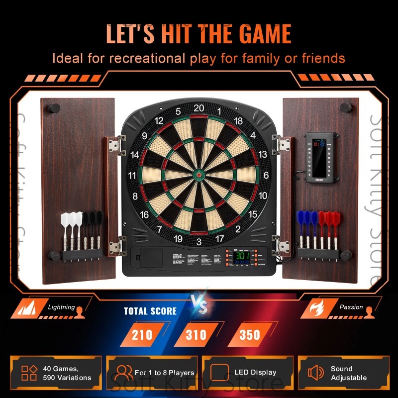 ダーツボードとキャビネットセット、隠せるキャビネットには電子 - Electronic Dartboard Cabinet のレビューと価格