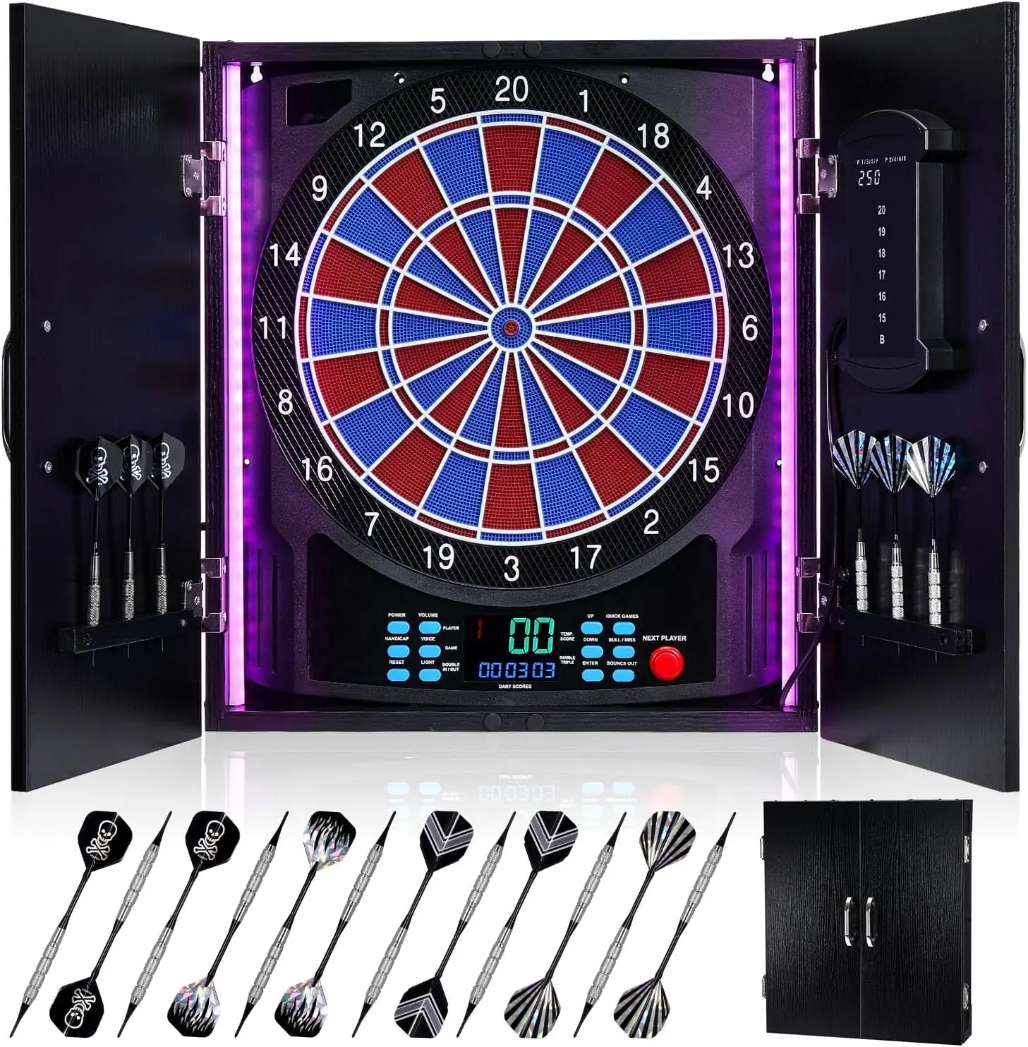 電子ダーツボード、スコアボード付き電動ダーツボードキャビネッ - Electronic Dartboard Cabinet のレビューと価格