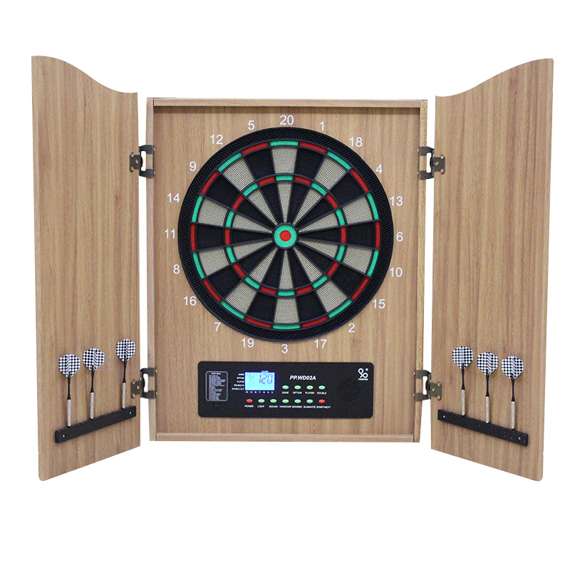 高級木製電子ダーツボードキャビネット、自動スコアリングシステ - Electronic Dartboard Cabinet のレビューと価格